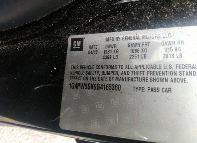 Photo 8 VIN: 1G4PW5SK9G4165360 - BUICK VERANO 