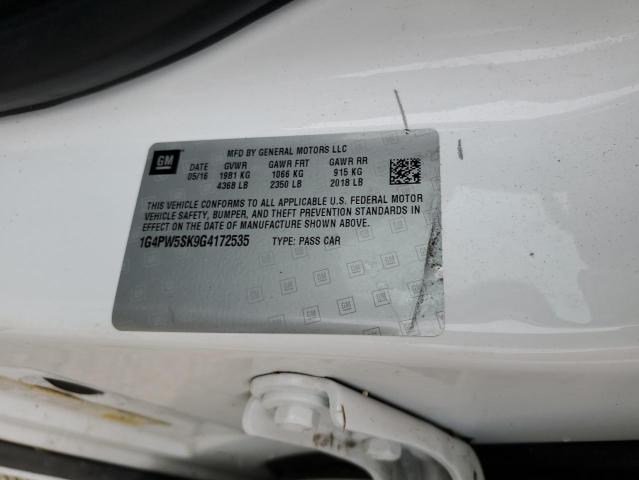 Photo 9 VIN: 1G4PW5SK9G4172535 - BUICK VERANO SPO 