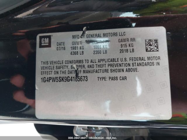 Photo 8 VIN: 1G4PW5SK9G4185673 - BUICK VERANO 