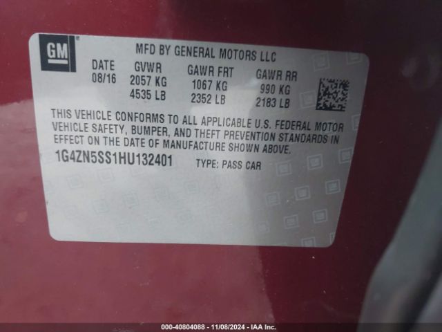 Photo 8 VIN: 1G4ZN5SS1HU132401 - BUICK LACROSSE 