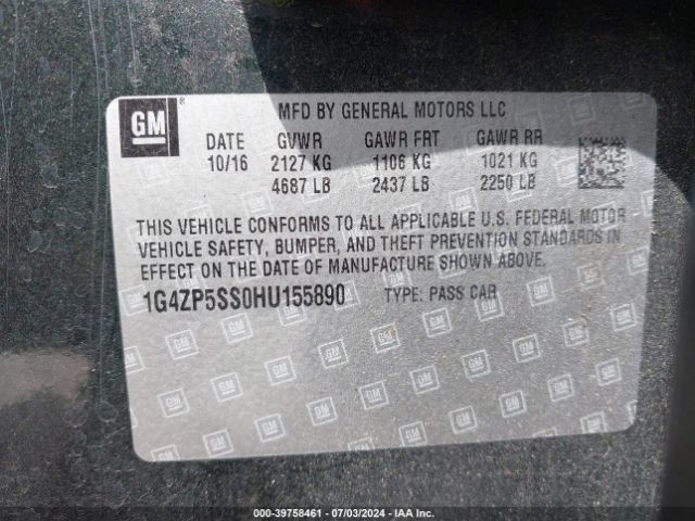 Photo 8 VIN: 1G4ZP5SS0HU155890 - BUICK LACROSSE 