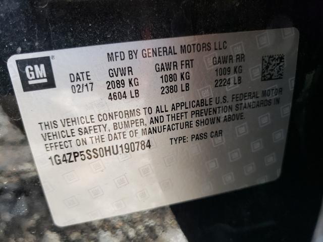 Photo 9 VIN: 1G4ZP5SS0HU190784 - BUICK LACROSSE E 