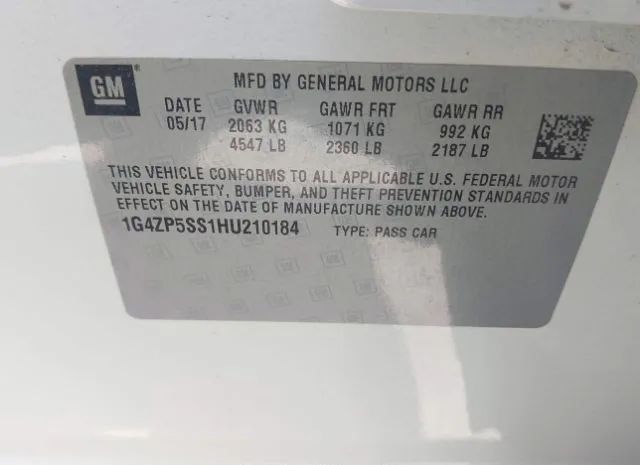 Photo 8 VIN: 1G4ZP5SS1HU210184 - BUICK LACROSSE 