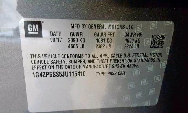 Photo 9 VIN: 1G4ZP5SS5JU115410 - BUICK LACROSSE 