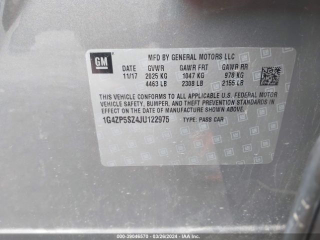 Photo 8 VIN: 1G4ZP5SZ4JU122975 - BUICK LACROSSE 