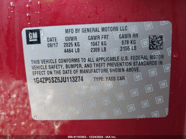 Photo 8 VIN: 1G4ZP5SZ6JU113274 - BUICK LACROSSE 