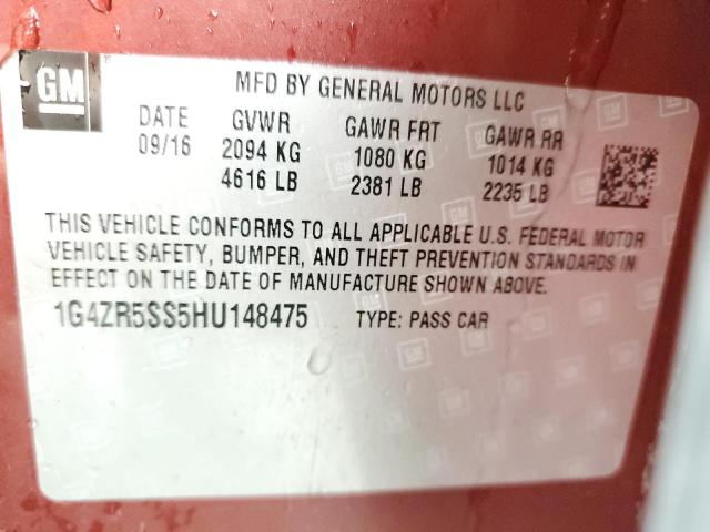 Photo 11 VIN: 1G4ZR5SS5HU148475 - BUICK LACROSSE 