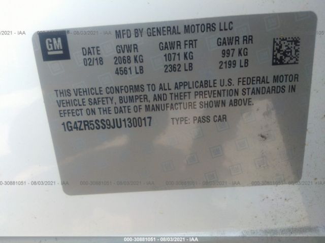 Photo 8 VIN: 1G4ZR5SS9JU130017 - BUICK LACROSSE 