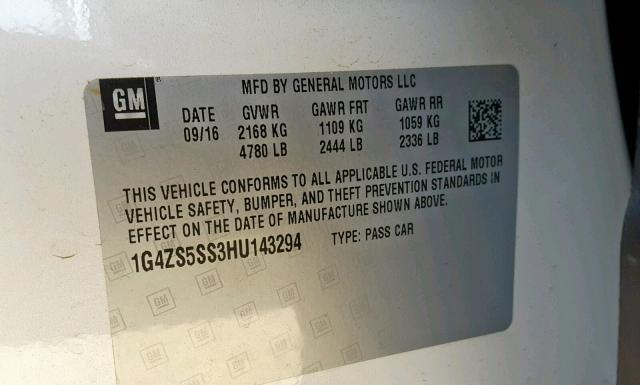 Photo 9 VIN: 1G4ZS5SS3HU143294 - BUICK LACROSSE 