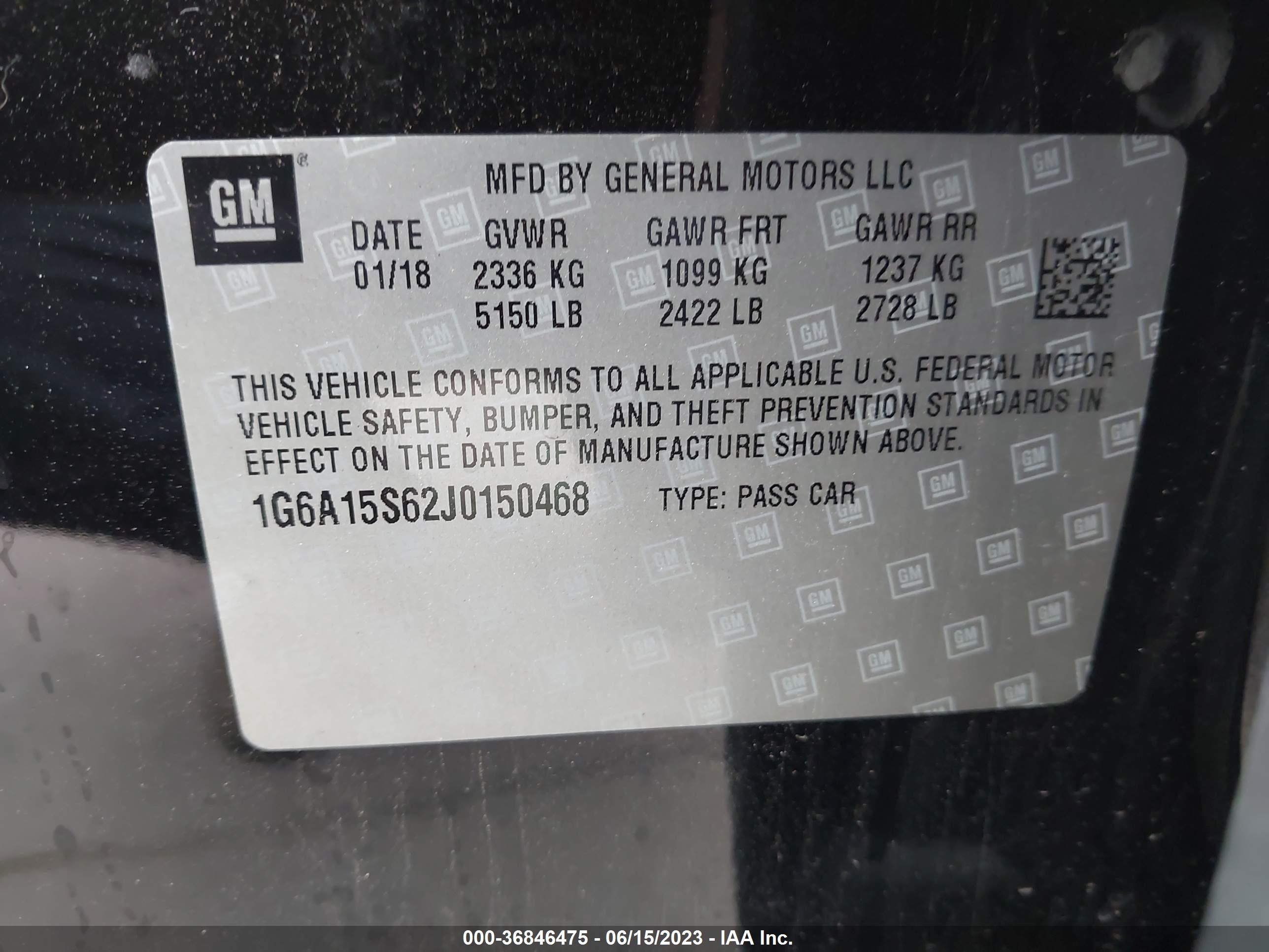 Photo 8 VIN: 1G6A15S62J0150468 - CADILLAC CTS-V 