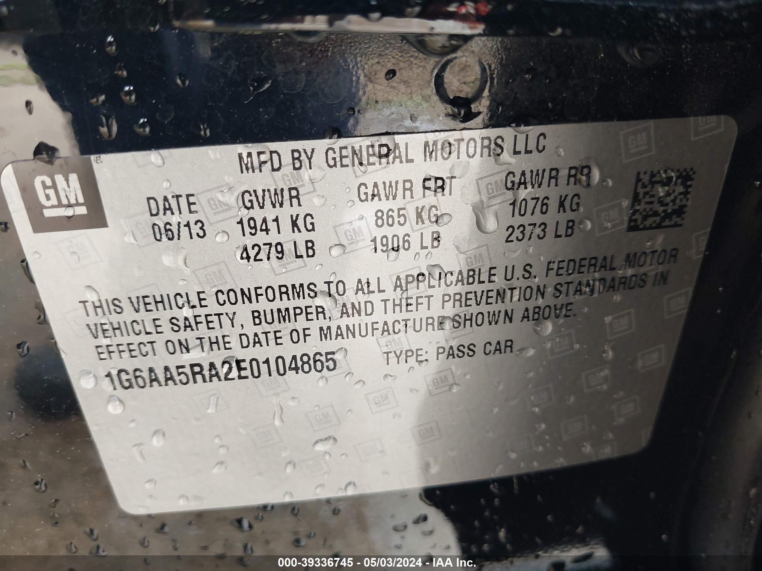 Photo 8 VIN: 1G6AA5RA2E0104865 - CADILLAC ATS 