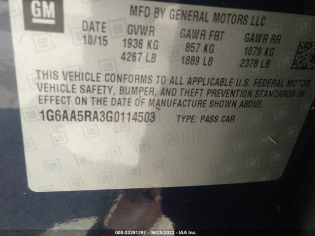 Photo 8 VIN: 1G6AA5RA3G0114503 - CADILLAC ATS SEDAN 