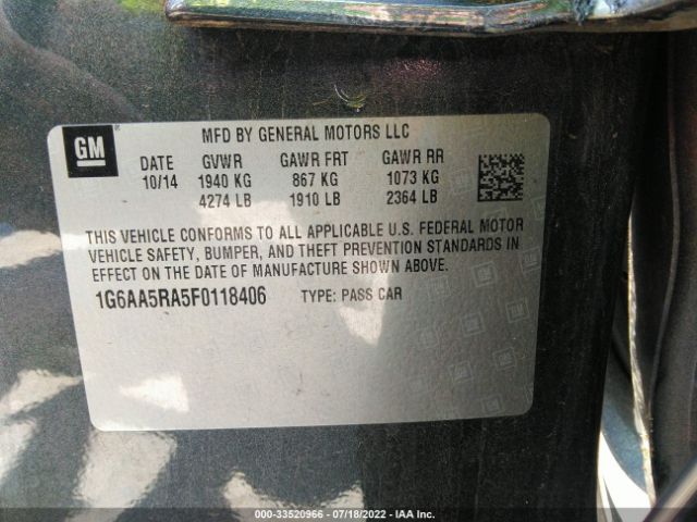 Photo 8 VIN: 1G6AA5RA5F0118406 - CADILLAC ATS SEDAN 