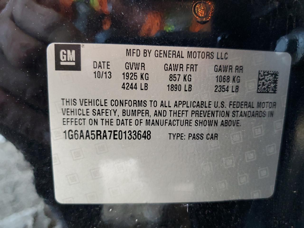 Photo 12 VIN: 1G6AA5RA7E0133648 - CADILLAC ATS 