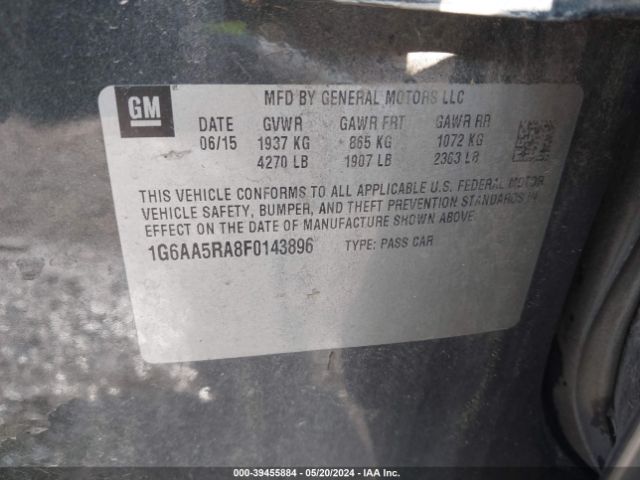 Photo 8 VIN: 1G6AA5RA8F0143896 - HYUNDAI SONATA 