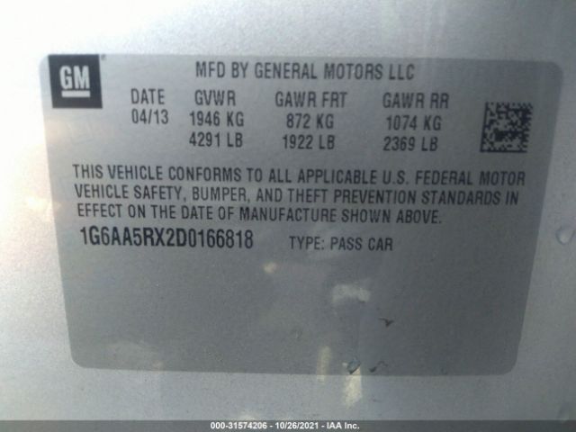 Photo 8 VIN: 1G6AA5RX2D0166818 - CADILLAC ATS 