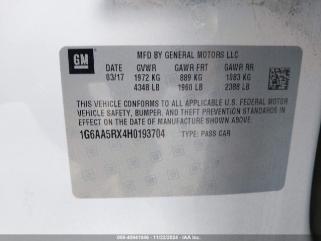 Photo 8 VIN: 1G6AA5RX4H0193704 - CADILLAC ATS 