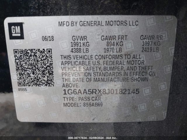 Photo 8 VIN: 1G6AA5RX8J0182145 - CADILLAC ATS 