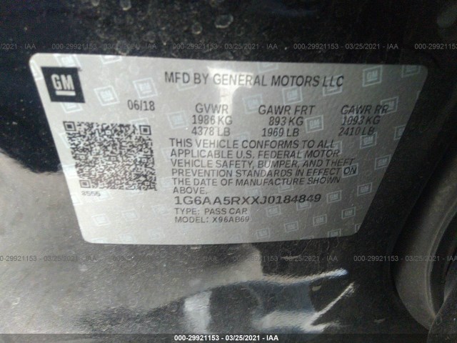 Photo 8 VIN: 1G6AA5RXXJ0184849 - CADILLAC ATS SEDAN 