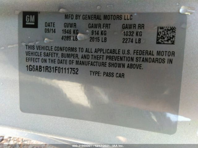 Photo 8 VIN: 1G6AB1R31F0111752 - CADILLAC ATS COUPE 