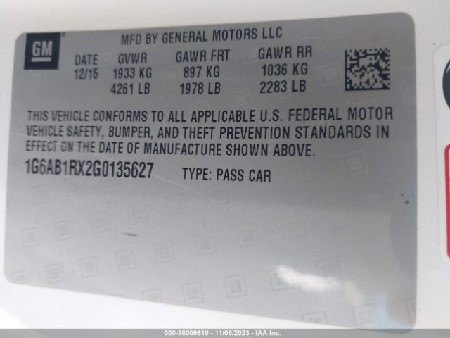 Photo 8 VIN: 1G6AB1RX2G0135627 - CADILLAC ATS 