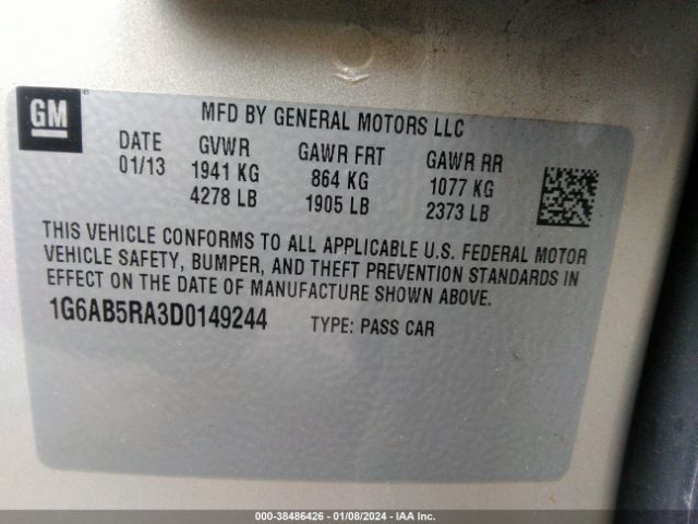 Photo 8 VIN: 1G6AB5RA3D0149244 - CADILLAC ATS 