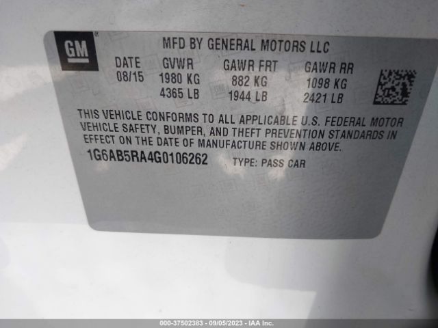 Photo 8 VIN: 1G6AB5RA4G0106262 - CADILLAC ATS 