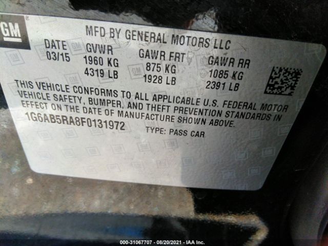 Photo 8 VIN: 1G6AB5RA8F0131972 - CADILLAC ATS SEDAN 