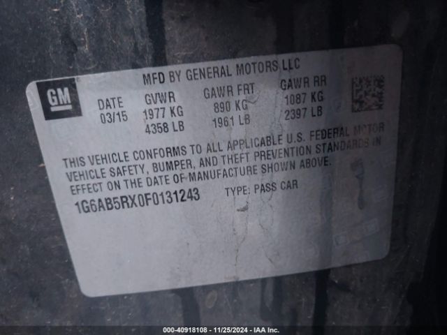 Photo 8 VIN: 1G6AB5RX0F0131243 - CADILLAC ATS 