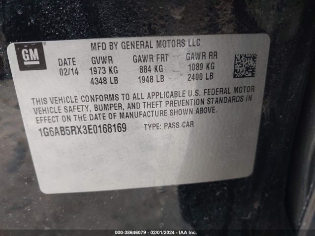 Photo 8 VIN: 1G6AB5RX3E0168169 - CADILLAC ATS 