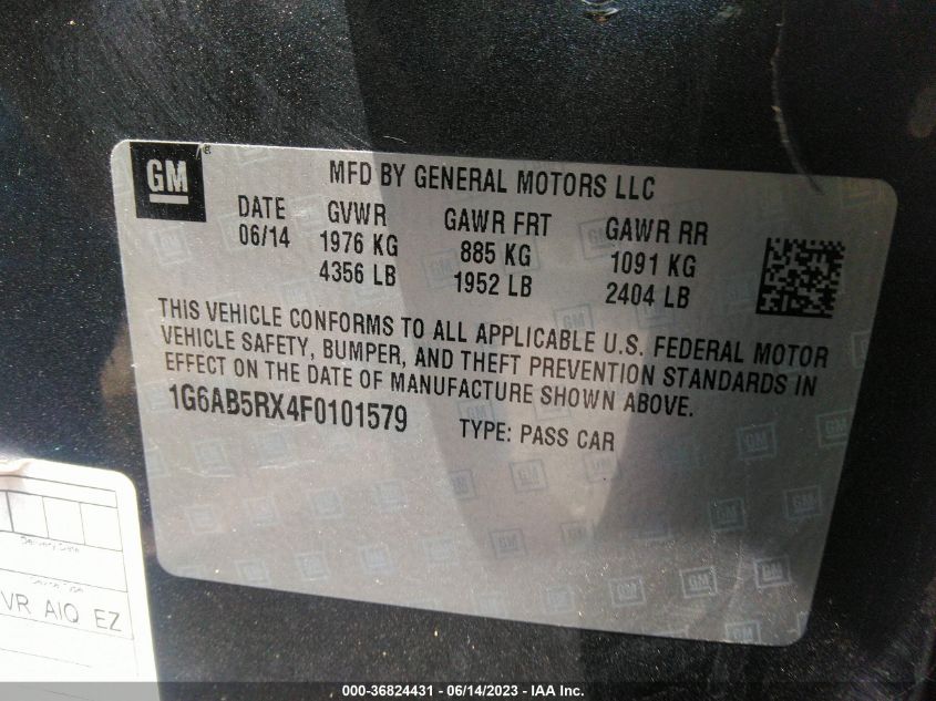 Photo 8 VIN: 1G6AB5RX4F0101579 - CADILLAC ATS 