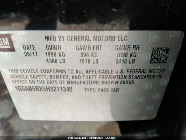 Photo 8 VIN: 1G6AB5RX5H0211348 - CADILLAC ATS SEDAN 