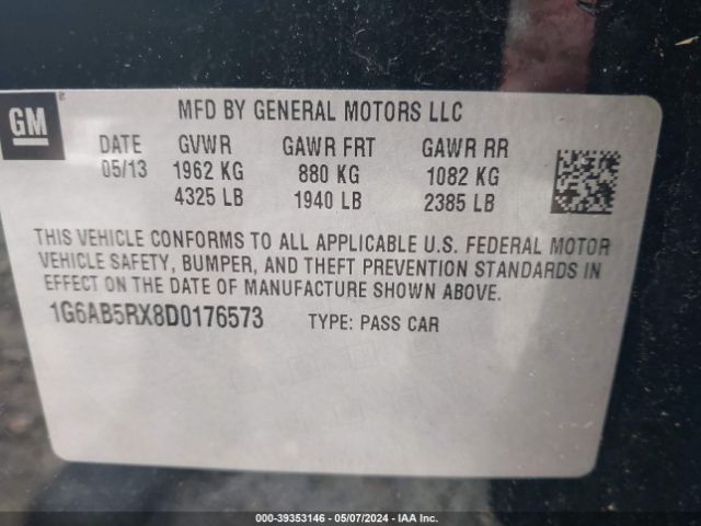 Photo 8 VIN: 1G6AB5RX8D0176573 - CADILLAC ATS 