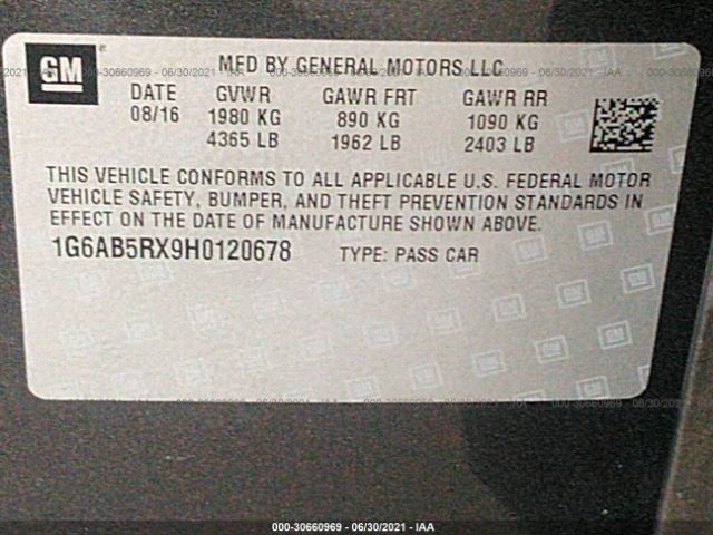 Photo 8 VIN: 1G6AB5RX9H0120678 - CADILLAC ATS SEDAN 