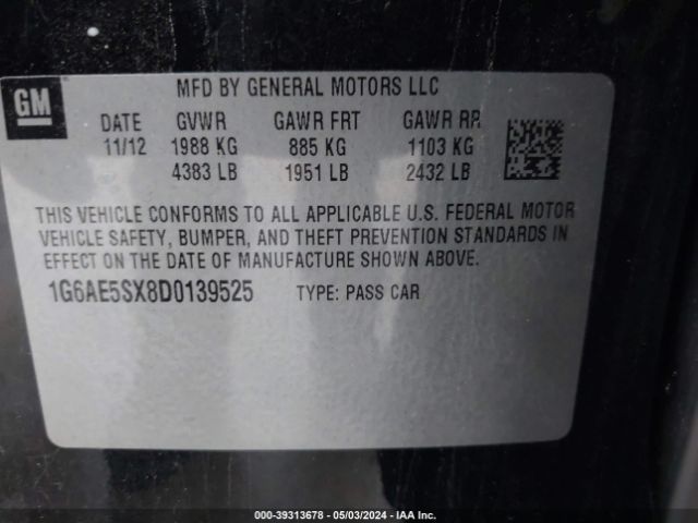 Photo 8 VIN: 1G6AE5SX8D0139525 - CADILLAC ATS 