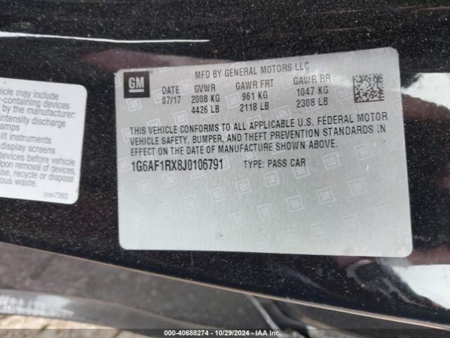 Photo 8 VIN: 1G6AF1RX8J0106791 - CADILLAC ATS 