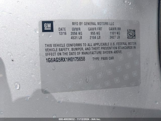 Photo 8 VIN: 1G6AG5RX1H0175658 - CADILLAC ATS 