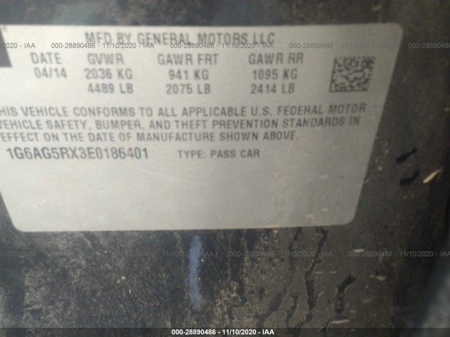 Photo 8 VIN: 1G6AG5RX3E0186401 - CADILLAC ATS 