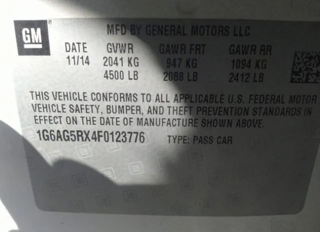 Photo 8 VIN: 1G6AG5RX4F0123776 - CADILLAC ATS SEDAN 