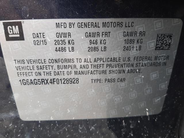 Photo 9 VIN: 1G6AG5RX4F0128928 - CADILLAC ATS 