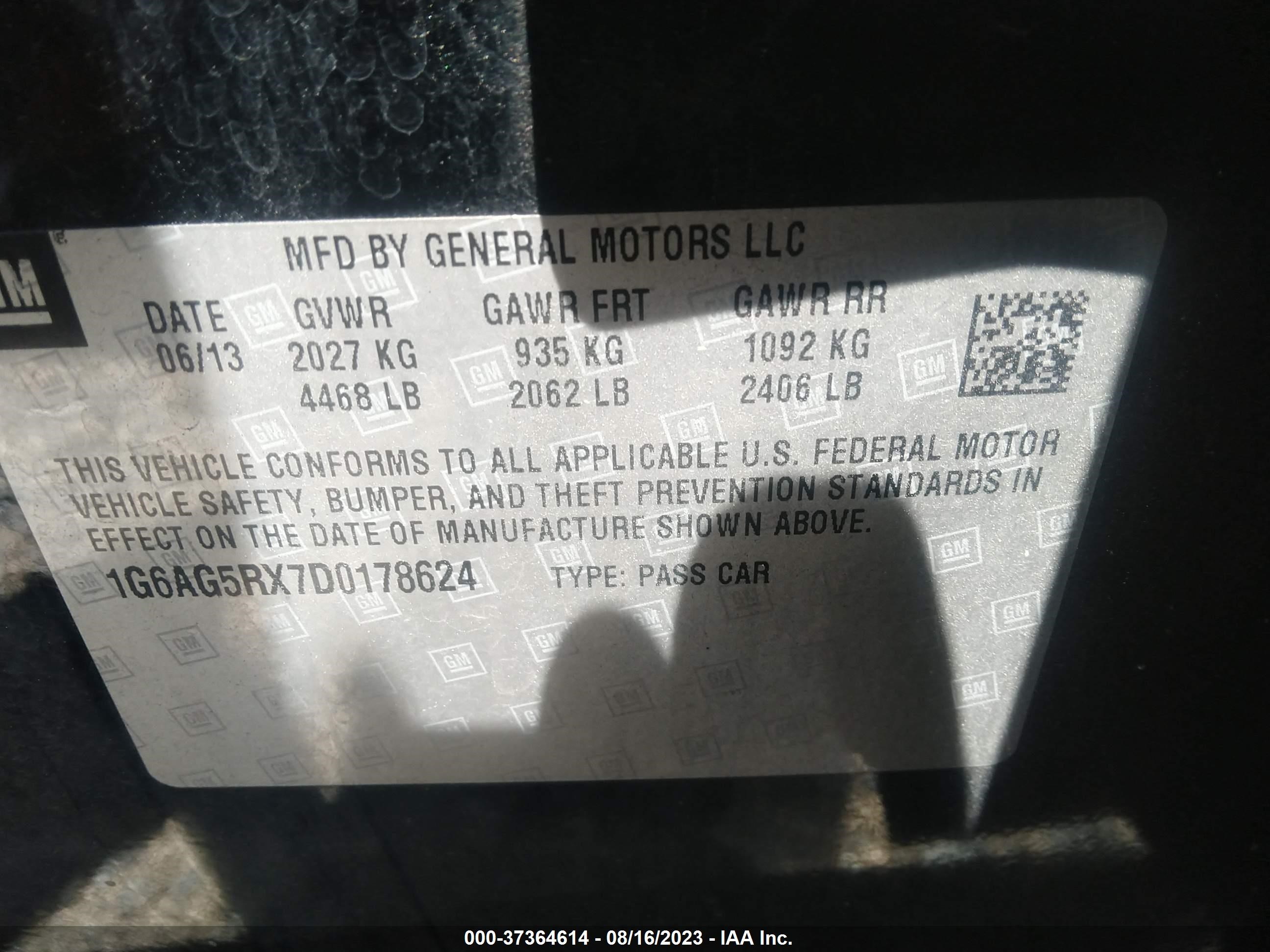 Photo 8 VIN: 1G6AG5RX7D0178624 - CADILLAC ATS 