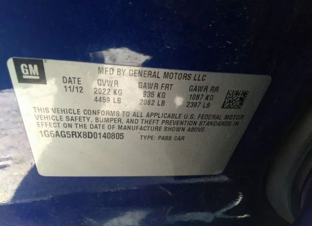 Photo 8 VIN: 1G6AG5RX8D0140805 - CADILLAC ATS 