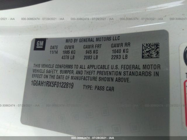 Photo 8 VIN: 1G6AH1RX5F0122819 - CADILLAC ATS 