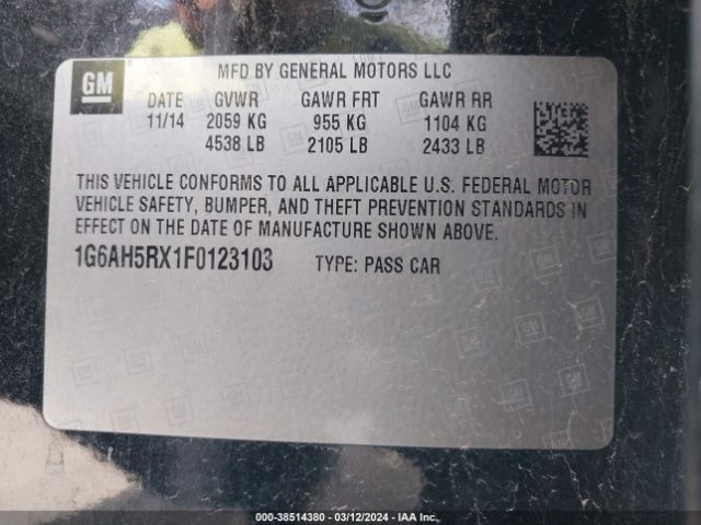 Photo 8 VIN: 1G6AH5RX1F0123103 - CADILLAC ATS 