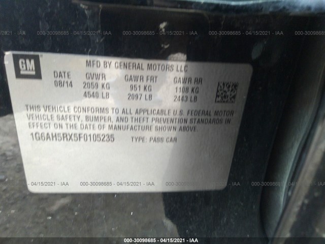 Photo 8 VIN: 1G6AH5RX5F0105235 - CADILLAC ATS SEDAN 