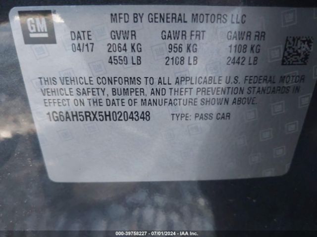 Photo 8 VIN: 1G6AH5RX5H0204348 - CADILLAC ATS 