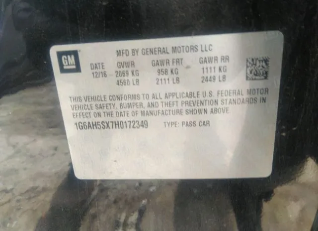 Photo 8 VIN: 1G6AH5SX7H0172349 - CADILLAC ATS SEDAN 