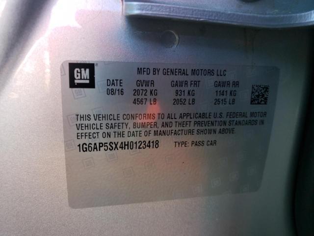 Photo 9 VIN: 1G6AP5SX4H0123418 - CADILLAC CTS 