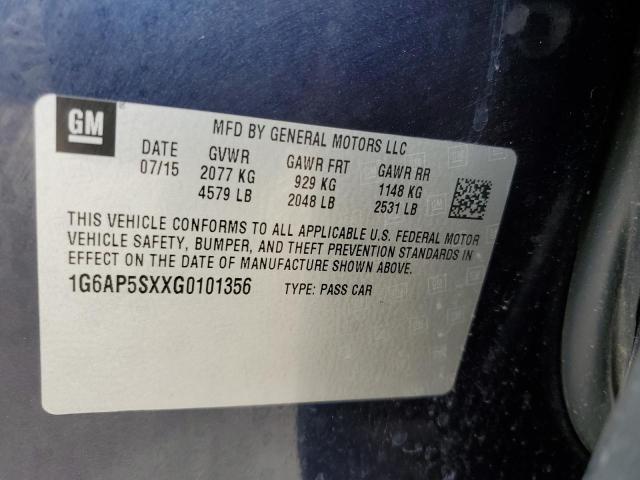 Photo 11 VIN: 1G6AP5SXXG0101356 - CADILLAC CTS 