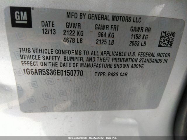 Photo 8 VIN: 1G6AR5S36E0150770 - CADILLAC CTS SEDAN 